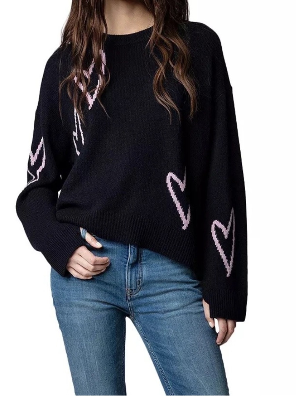 Zadig & Voltaire Women’s Markus Heart Cashmere Crewneck Sweater